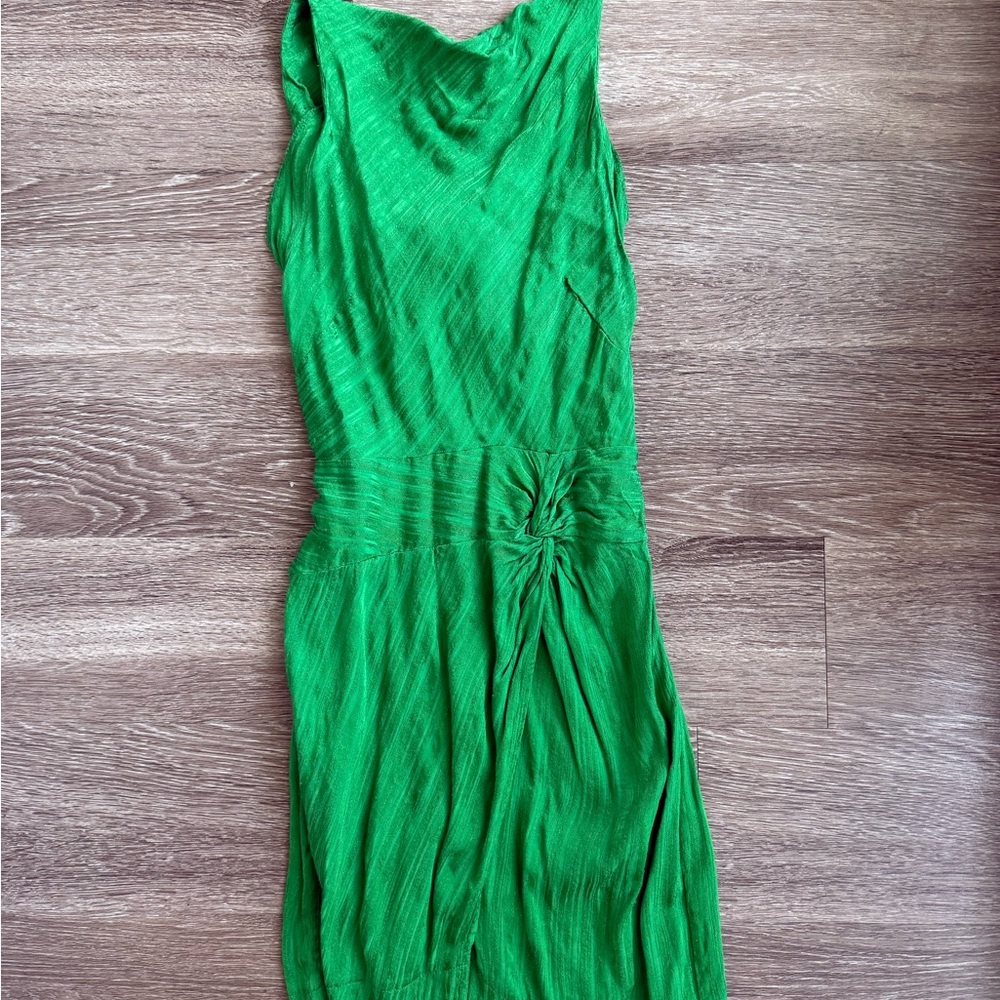 Topshop Vibrant Green Asymmetrical Dress